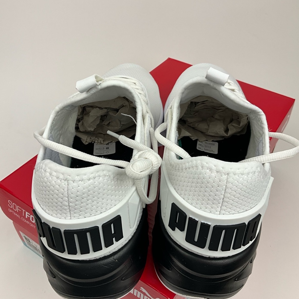 Puma White Mens White Black Softfoam Shoes Various Sizes - Picture 3 of 8